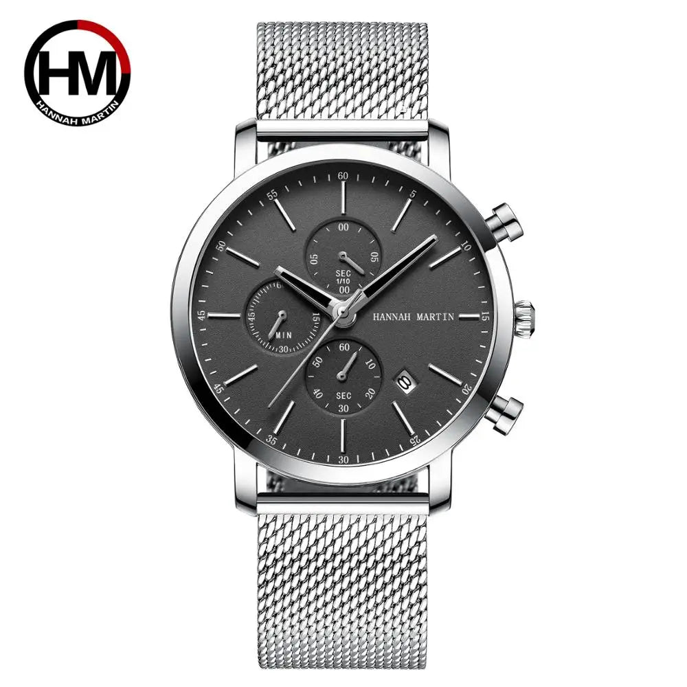 Quarzuhr für Herren – Edelstahl Chronograph mit Datum und Wasserschutz