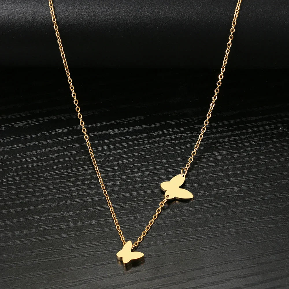 Stainless Steel Necklaces Delicate Butterfly Pendant Chain Fashion Necklace Jewelry Luxury 's Clavicle Party Gifts – Halskette