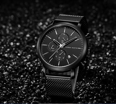 Quarzuhr für Herren – Edelstahl Chronograph mit Datum und Wasserschutz