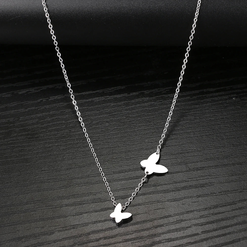 Stainless Steel Necklaces Delicate Butterfly Pendant Chain Fashion Necklace Jewelry Luxury 's Clavicle Party Gifts – Halskette