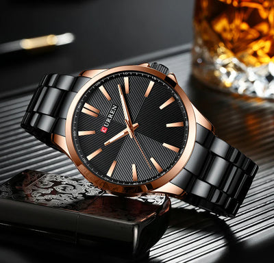 Herren Armbanduhr – Edelstahl Mesh Quarz-Uhr | Business & Freizeit | 3ATM Wasserdicht