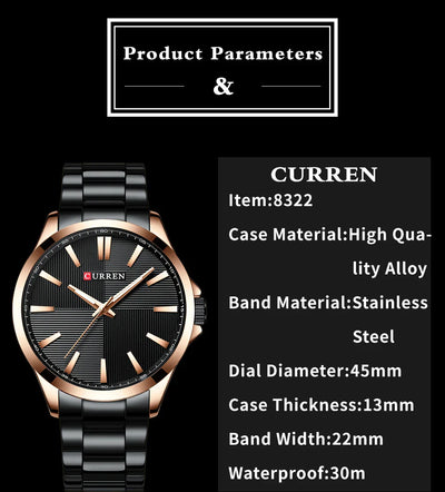 Herren Armbanduhr – Edelstahl Mesh Quarz-Uhr | Business & Freizeit | 3ATM Wasserdicht