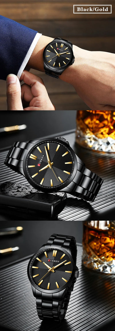 Herren Armbanduhr – Edelstahl Mesh Quarz-Uhr | Business & Freizeit | 3ATM Wasserdicht