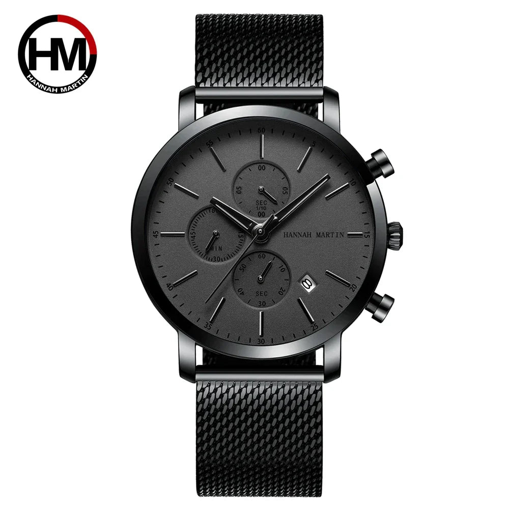 Quarzuhr für Herren – Edelstahl Chronograph mit Datum und Wasserschutz