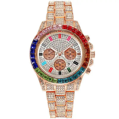 Iced Out Quarzuhr – Statement-Piece in Gold