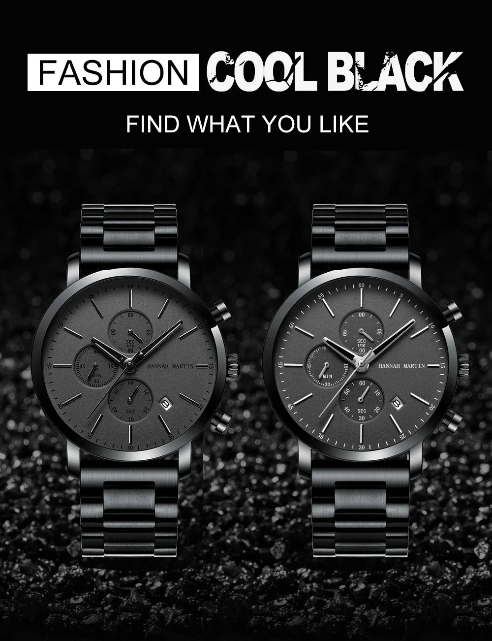 Quarzuhr für Herren – Edelstahl Chronograph mit Datum und Wasserschutz