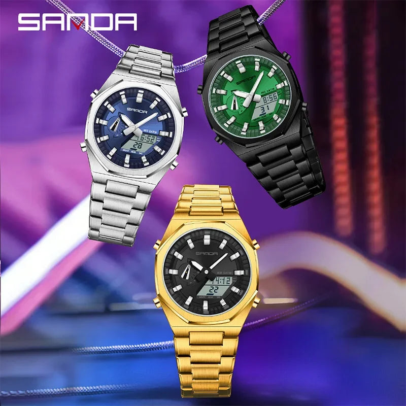 SANDA Luxury Man Electronic Uhr Dual
