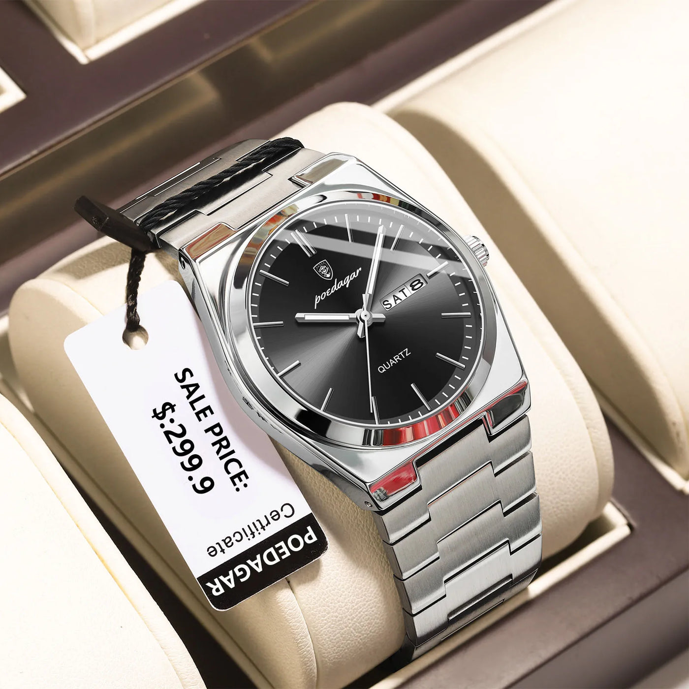 POEDAGAR Luxury Uhr For Men Edelstahl