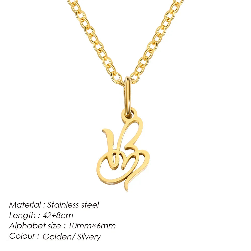 eManco Initial Necklaces Art Letter A-Z Charm Pendant Necklace 's Stainless Steel Minimalism Jewelry Gift – Halskette