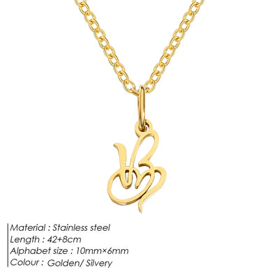 eManco Initial Necklaces Art Letter A-Z Charm Pendant Necklace 's Stainless Steel Minimalism Jewelry Gift – Halskette