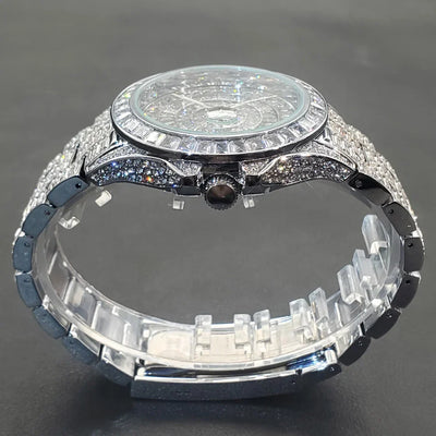 Ice Out Luxus Quarzuhr für Herren – Voll Diamant, Luminous Zeiger, 30m Wasserdicht, Edelstahl, Auto Date, Anti-Magnetisch