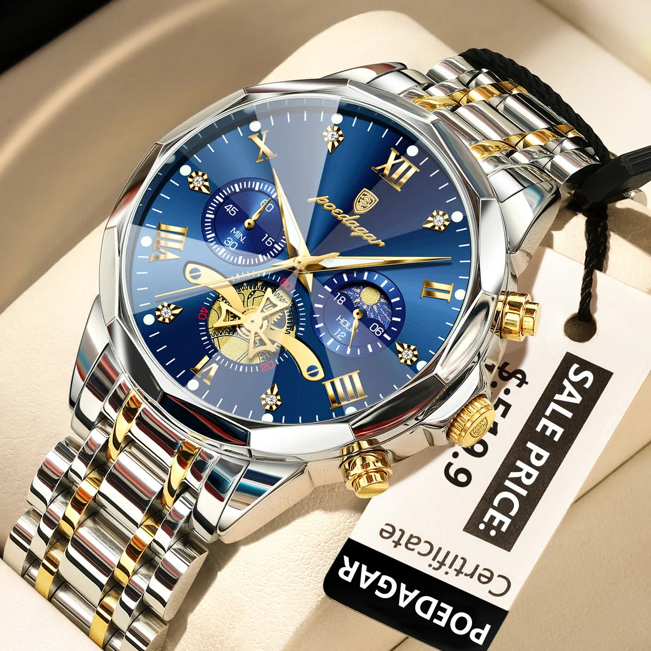 POEDAGAR Luxury Men Uhr Top Original