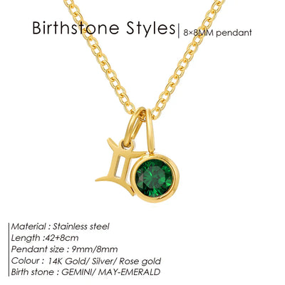 eManco Fashion Constellation Sparkling Rhinestone Pendant Stainless Steel Gold-plated DIY Necklace Birthday Gift – Halskette