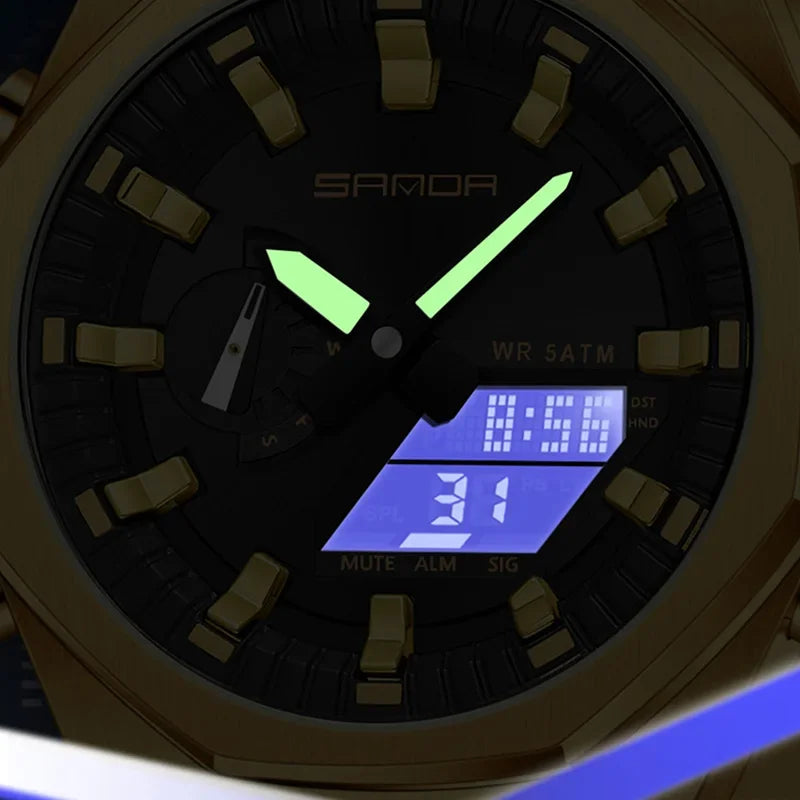 SANDA Luxury Man Electronic Uhr Dual