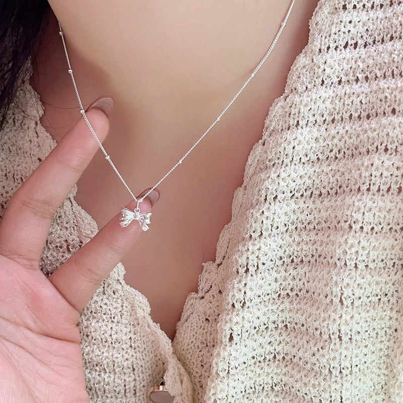 Simple Double Heart Pendant Necklace Couple Stainless Steel Choker Gold Color Chain Wedding Party Friends Jewelry Gift – Halskette