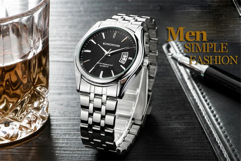 Luxus Herren-Armbanduhr 2022 – Edelstahlband, Wasserdicht, Business Uhren für Männer | Relogio Masculino