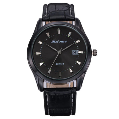 Herren Business Quarzuhr – Elegante Lederarmbanduhr, stoßfest & wasserdicht