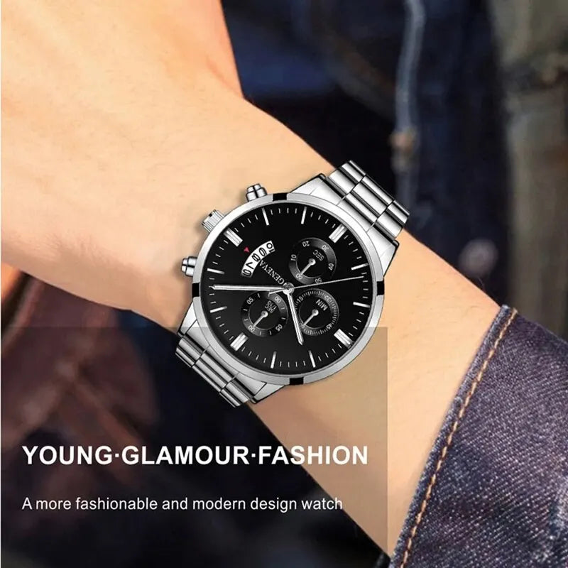 Men Uhr Luxury Calendar Quarz Wrist