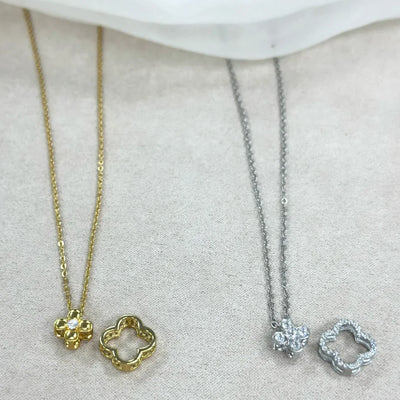 S925 Sterling Silver Four leaf Clover Necklace with Two Ways of Wearing,Light Luxury and Stylish Collarbone Chain SL45