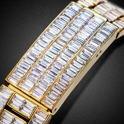 Ice Out Luxus Quarzuhr für Herren – Voll Diamant, Luminous Zeiger, 30m Wasserdicht, Edelstahl, Auto Date, Anti-Magnetisch