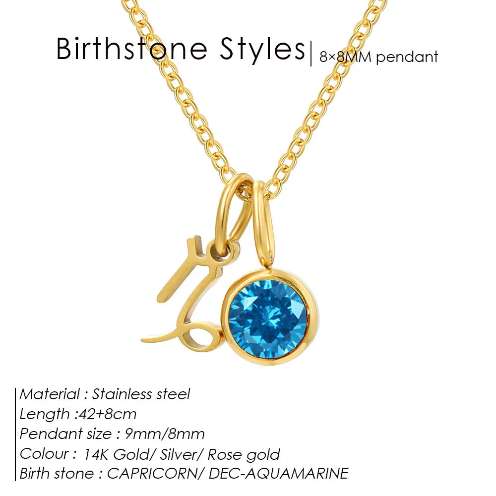 eManco Fashion Constellation Sparkling Rhinestone Pendant Stainless Steel Gold-plated DIY Necklace Birthday Gift – Halskette