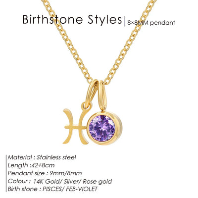 eManco Fashion Constellation Sparkling Rhinestone Pendant Stainless Steel Gold-plated DIY Necklace Birthday Gift – Halskette