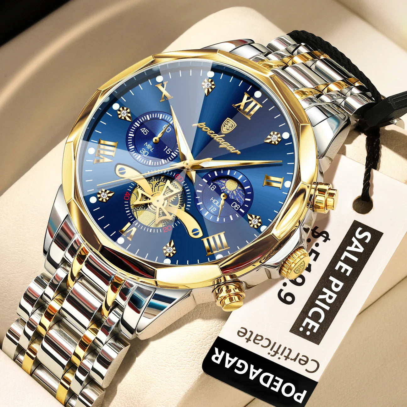 POEDAGAR Luxury Men Uhr Top Original