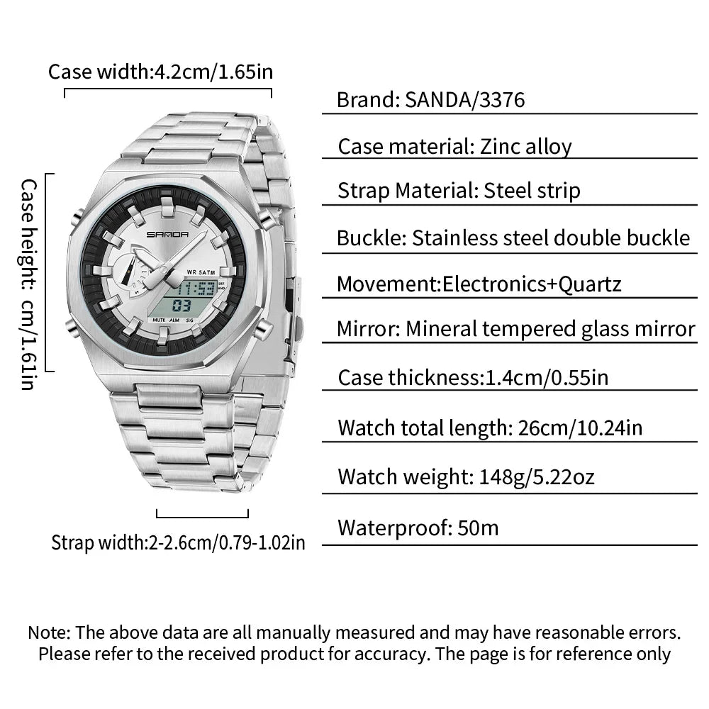 SANDA Luxury Man Electronic Uhr Dual