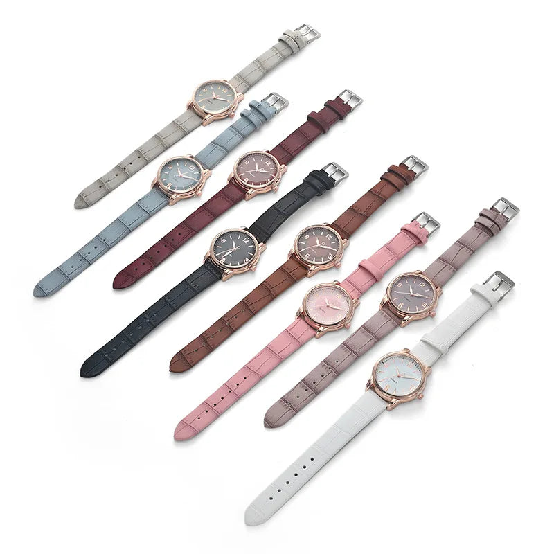 Luxus Damen Uhr – Mode Quarzuhr mit Lederarmband, Reloj Mujer, Montre Femme