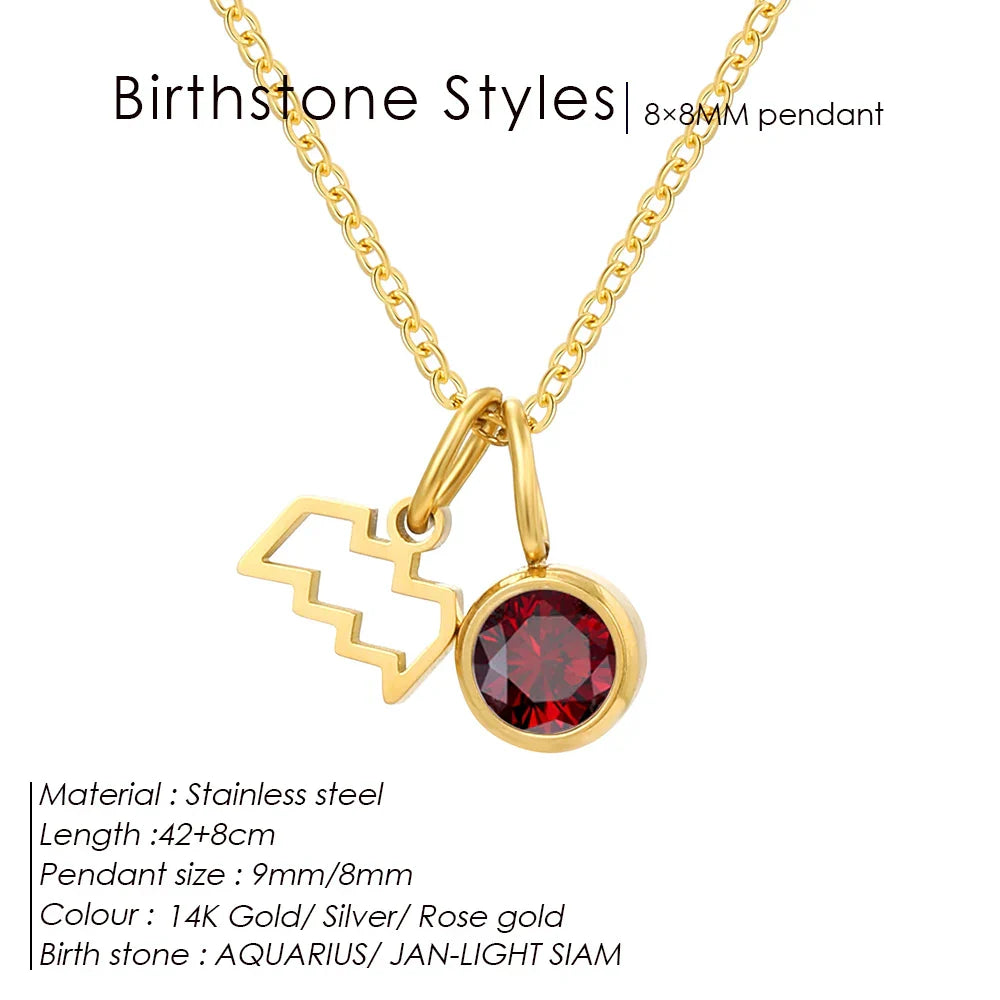 eManco Fashion Constellation Sparkling Rhinestone Pendant Stainless Steel Gold-plated DIY Necklace Birthday Gift – Halskette