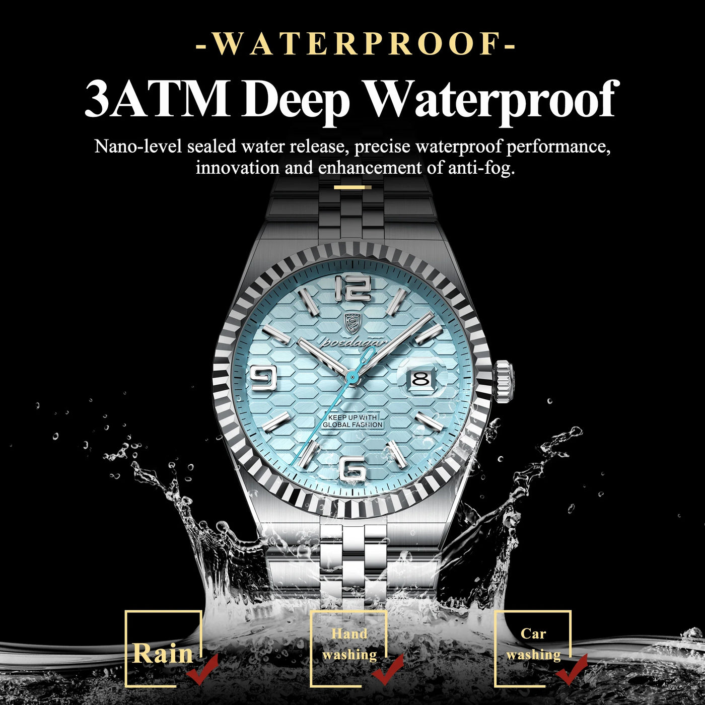 POEDAGAR High Quality Original Men Clock