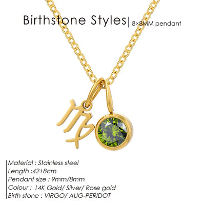 eManco Fashion Constellation Sparkling Rhinestone Pendant Stainless Steel Gold-plated DIY Necklace Birthday Gift – Halskette