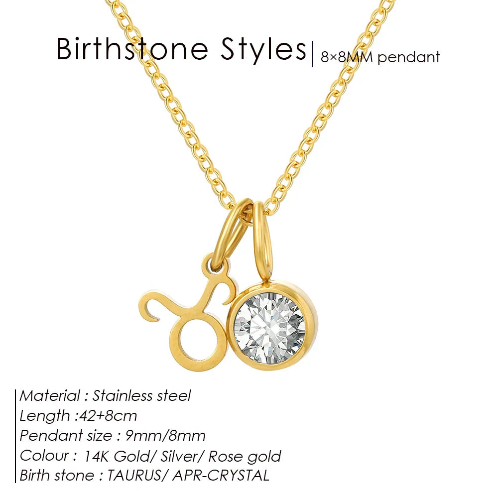eManco Fashion Constellation Sparkling Rhinestone Pendant Stainless Steel Gold-plated DIY Necklace Birthday Gift – Halskette
