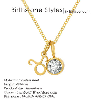 eManco Fashion Constellation Sparkling Rhinestone Pendant Stainless Steel Gold-plated DIY Necklace Birthday Gift – Halskette