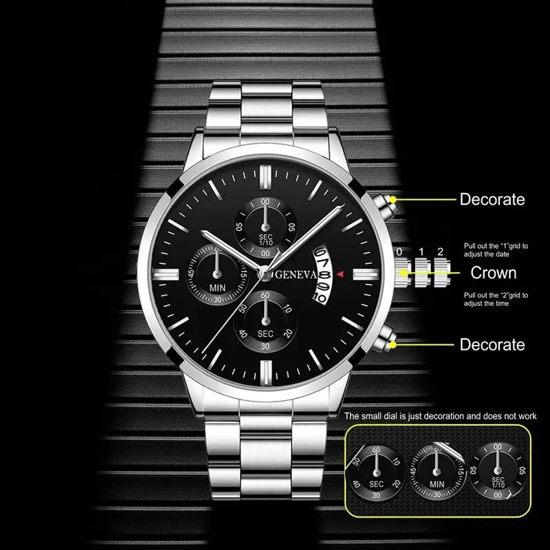 Men Uhr Luxury Calendar Quarz Wrist