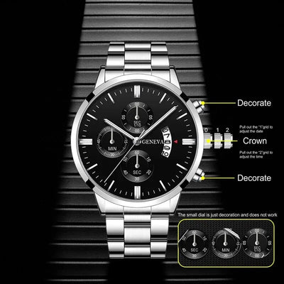 Men Uhr Luxury Calendar Quarz Wrist