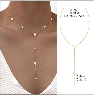 Beaded Long Chain Y Shape Necklace , Minimalist Drop Bar Pendant Choker Necklaces, Clavicle Chain Jewelry – Halskette