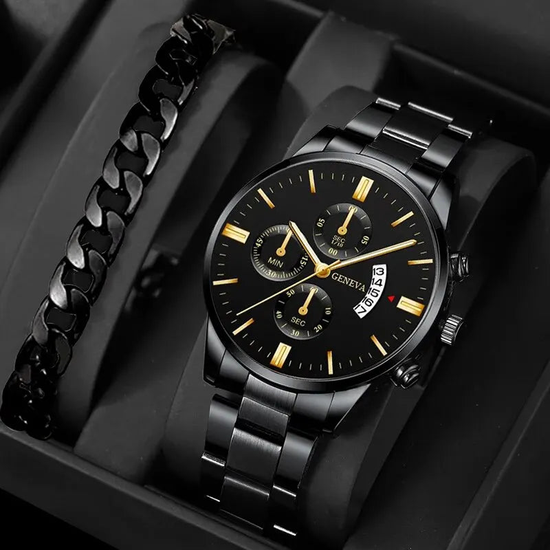 Men Uhr Luxury Calendar Quarz Wrist