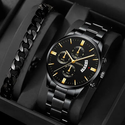 Men Uhr Luxury Calendar Quarz Wrist