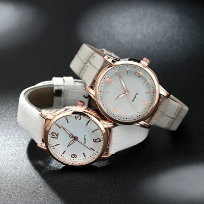 Luxus Damen Uhr – Mode Quarzuhr mit Lederarmband, Reloj Mujer, Montre Femme