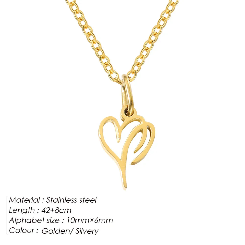 eManco Initial Necklaces Art Letter A-Z Charm Pendant Necklace 's Stainless Steel Minimalism Jewelry Gift – Halskette