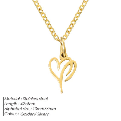 eManco Initial Necklaces Art Letter A-Z Charm Pendant Necklace 's Stainless Steel Minimalism Jewelry Gift – Halskette