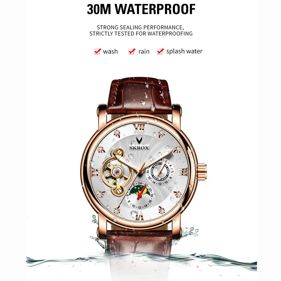 SKROX Moon Phase Tourbillon Automatic Clockwork