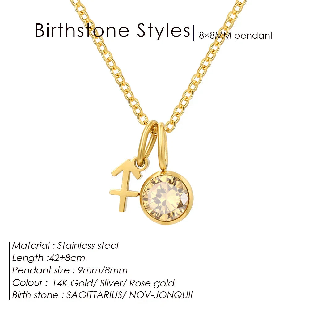 eManco Fashion Constellation Sparkling Rhinestone Pendant Stainless Steel Gold-plated DIY Necklace Birthday Gift – Halskette