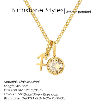 eManco Fashion Constellation Sparkling Rhinestone Pendant Stainless Steel Gold-plated DIY Necklace Birthday Gift – Halskette
