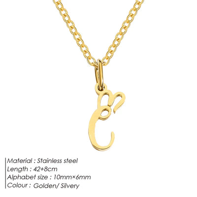 eManco Initial Necklaces Art Letter A-Z Charm Pendant Necklace 's Stainless Steel Minimalism Jewelry Gift – Halskette