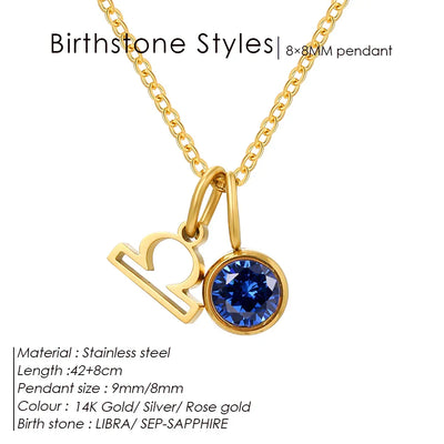eManco Fashion Constellation Sparkling Rhinestone Pendant Stainless Steel Gold-plated DIY Necklace Birthday Gift – Halskette