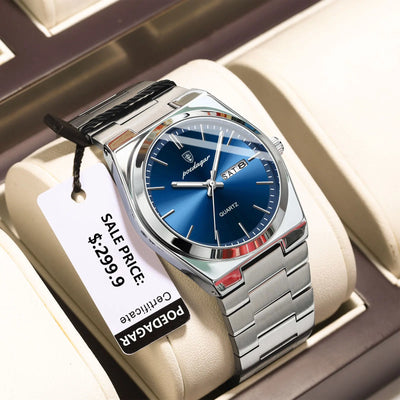 POEDAGAR Luxury Uhr For Men Edelstahl