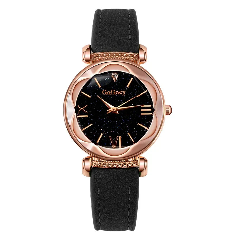 Starry Sky Quarz-Armbanduhr für Frauen – Elegante Damen Uhr, Montre Femme, Reloj Mujer, Horloges Women, Relógio Feminino