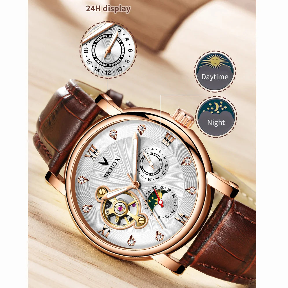 SKROX Moon Phase Tourbillon Automatic Clockwork